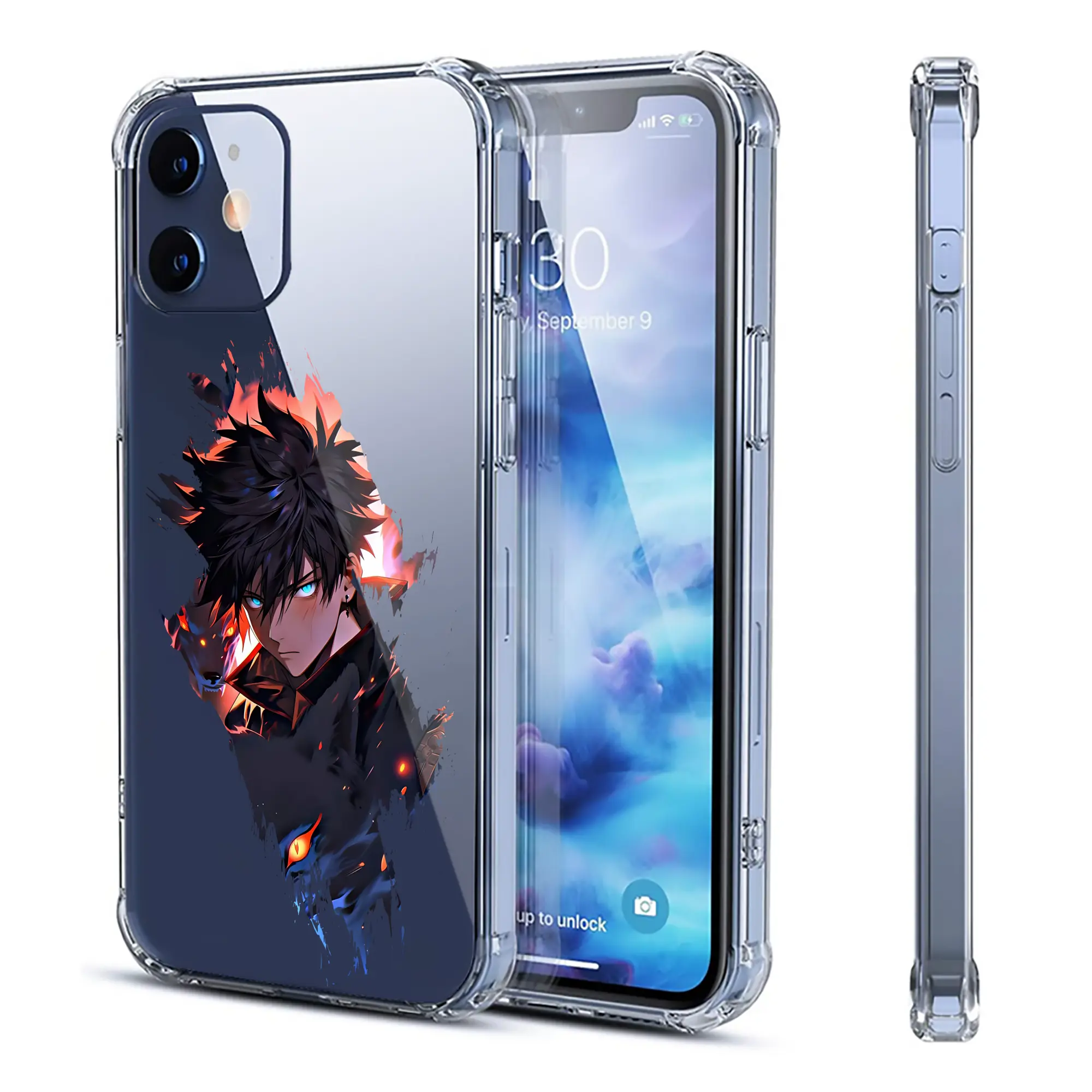 呪術廻戦 グッズ,伏黒 恵 - IPhone 12シリーズ対応 ・ 透明スマホケース ・ クリアソフトケース ・ TPU素材 ・ 耐衝撃 ・ 高密着 ・ 防汚 防指紋 ・ 簡単着脱